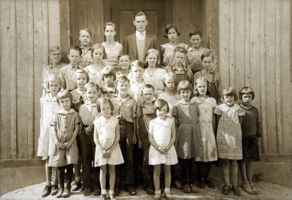 Boogersburg School students and teacher pose for photo